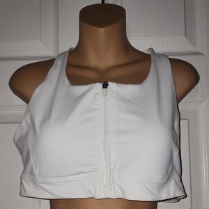 Tek Gear Bright White Zip Front Crop Top